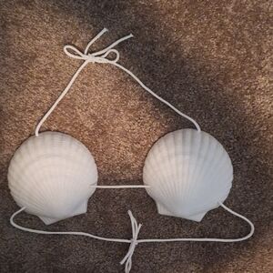 Source Unknown White Seashell Kids Costume Top